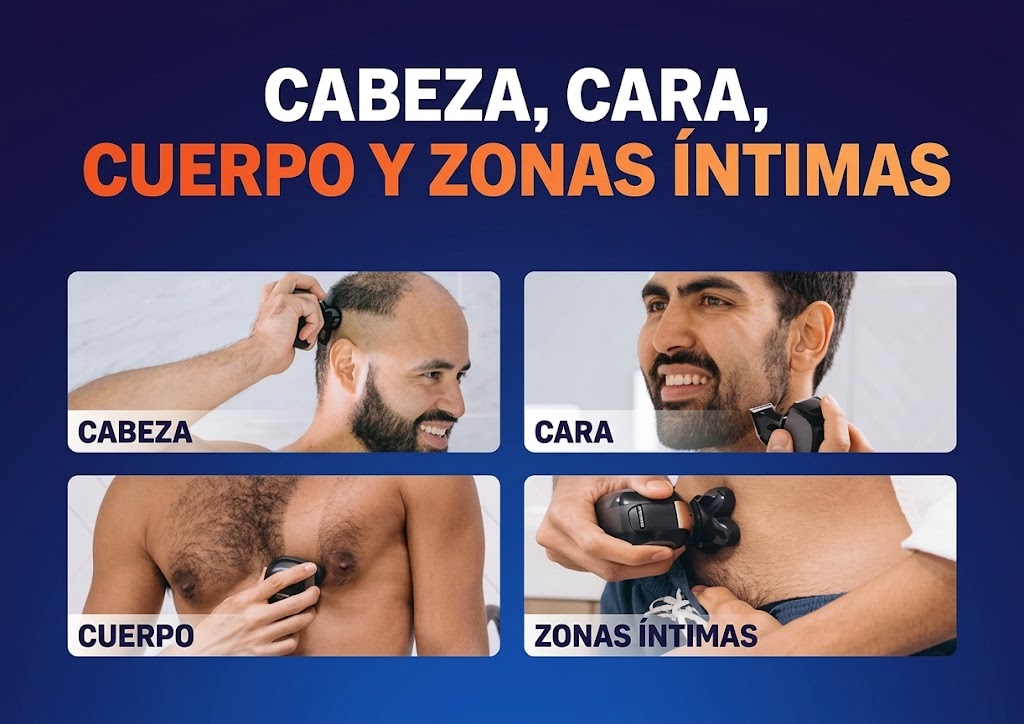 Kit de Rasurado FlexSeries Pro® 5 en 1 para Cabeza, Rostro y Cuerpo